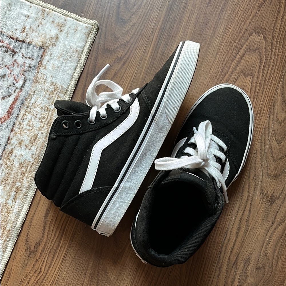 Vans Black and White High-Top Sneakers